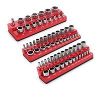 3PCS Magnetic Socket Holder 1/4" 3/8" 1/2" Inch Drive Metric/Socket Organizer Storage Installation Tool