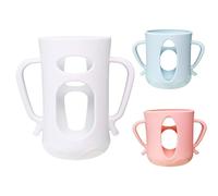 3PCS Manchon en Silicone pour Biberon Pigeon Isolation Thermique Couvercles de Bouteille en Silicone avec Poignée Antidérapante pour Biberons à Large Bouche de 240 ML Housses Voyage, Porte-bébé, S