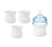 3pcs Manchons Biberons, 7x7x6,5cm Couvre-Biberon Silicone Bébé Blanc Qualité Supérieure pour Biberons en Verre Naturel Anti-Brûlure Anti-Chute Compatibles avec Philips AVENT