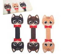3pcs Marque-Pages Magnétiques en Cuir, Marque-Page Magnétique Chat Mignon pour la Lecture Jolis Cadeaux pour les Femmes les Enseignants les Étudiants Amateurs de Lecture