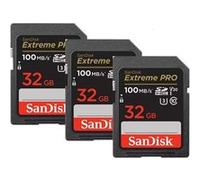 3PCS Mémoire SDHC SDXC Extreme Pro 32Go 100Mo/S 90Mo/S UHS-I V30 version 2022