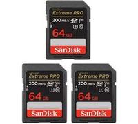 3pcs Mémoire SDHC SDXC SANDISK Extreme Pro 64Go 200Mo/S 90Mo/S UHS-I version 2022 G