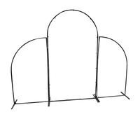 3Pcs Metal Arch Backdrop Stand Set, 7.2ft and 5.3ft Wedding Flower Balloon Frame for Party Decoration, Gold Heavy Duty Birthday Anniversary Baby Shower Background Support Noir