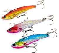 3pcs Metal Hard Vib Fishing Lures Sinking Spoons Jigging Hard Bait Spinner Spoon Swimmer Vibrating Jigging For Trout Bar Salmon Golden Crappie