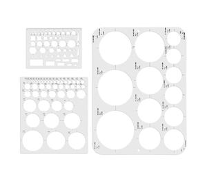 3pcs Modèles de Cercle pour le Dessin, 3 Tailles Transparents Pochoirs Cercle pour Dessin Flexible règle Ronde Plastique Traceur Cercle Outil de Mesure pour Bureau École Coffrage Construction
