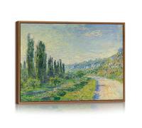 3Pcs Monet Impressionniste Paysage Tableau Decoration Murale Encadre, Les Rives La Seine Près Vétheuil Impression Sur Toile Moderne Nature Classique Affiche Peinture Décor pour Salon Chambre 40x60cmx3