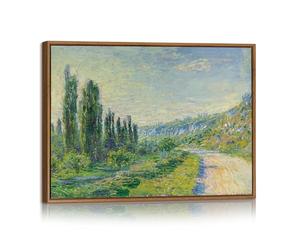 3Pcs Monet Impressionniste Paysage Tableau Decoration Murale Encadre, Les Rives La Seine Près Vétheuil Impression Sur Toile Moderne Nature Classique Affiche Peinture Décor pour Salon Chambre 40x60cmx3