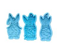 3pcs Moule Pendentif Lapin Mignon Porte-clés Pendentif Décoration Silicone DIY Moule