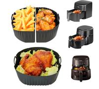 3pcs Moule Silicone Air Fryer, Plat Air Fryer Accessoires 2 x 3.1L + 1 x 6.2L pour Philips 2000 Série NA230 XL 6,2L, Cecotec Cosori Turbo Blaze 5,5L 6L 6,2L,Russell Hobbs 8L