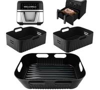 3PCS Moule Silicone Air Fryer seulement pour Cecotec 9L Cecofry Dual 9000, Réutilisable Accessoires Air Fryer pour Cecofry Dual 9000, Silicone Accessoires Friteuse à Air sans Huile(1 * 9 l+2 * 4,5 l)