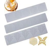 3pcs moule tuile gâteau moule fondant moule en nid d'abeille moule en silicone feuilles de feuilles de feu feuille et de papillon