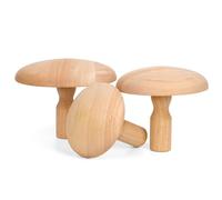 3pcs Moules de Poterie, 16,5/14/11,5cm Moules en Plâtre pour Céramique avec Poignées Outils de Poterie en Bois Formes de Moules en Argile pour Bricolage Plats Assiettes Fabrication Artistique