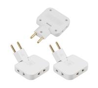 3PCS Multiprise Plate Derriere Meuble avec 3 Prises, Multi Prise Plate Murale pour Prise Derrière Meuble, Multiprise Extra Plate Derrière Meuble, Rallonge Plate Gain de Place