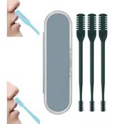 3pcs Nasal Hair Cutter,Double Sided Nose Hair Knife,360 Rotating Nose Hair Cleaner,Portable Nostril hair Remover Tools,Trimmer For Men,Women,Soft Cleaning Brush (Green 1)