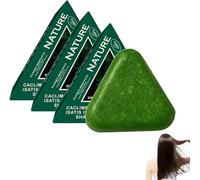 3Pcs Nature Triangle Shampoo Bar, Nature Seven Green Soap, Usman Grass Shampoing, Nourrissant Pousse Cheveux, Calming & Strengthens Hair