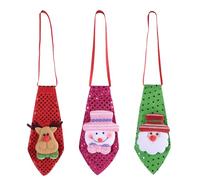 3PCS Noël Enfants Cravate,Cravate Enfant Avec Élastique,Bonhomme De Neige De Noël Imprimé Cravate,Garçons Vacances Cou Cravates,Père Noël Bonhomme De Neige Cerf,Pour Fournitures Fête Du Banquet,Kiuiom