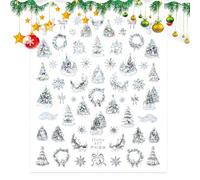 3PCS Noel Stickers Ongles Nails Arts, 5d Stickers Ongles Noel, Sticker 3D En Relief, Autocollants Flocons De Neige Pour Les Fêtes De Fin D'année, Accessoires De Nail Arts