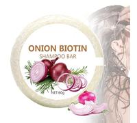 3pcs Onion Biotin Shampoo Bar,Oignon Shampooing Savon,Nourrissants Purifiants Oignon Biotine Shampooings Savon,Hydratant Oignons Shampooing Romarins Cheveux Savons Barres,Contrôle les Frisotti (1pc)