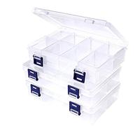 3pcs Organisateur de Bijoux avec Séparateurs Réglables, Boite Plastique Rangement, Petite Boite Plastique pour Perles, Rangement Bijoux