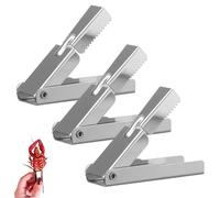3pcs outil de dégringage de crevettes 3 Peeler et outil déveneur d'écrevisses en acier inoxydable à la main pour SHRMP, écrevisses pour éliminer la queue dans la cuisine, le restaurant, les crevet