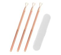 3pcs Outil de Grattage Ticket de Loterie, Acier Inoxydable Outil à Gratter Grattoir de Loterie Grattoir d'Étiquettes pour Billets Autocollants Porte-Bonheur, avec Boîte de Rangement (Or Rose)