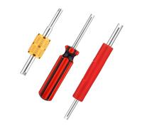 3pcs Outils de Clé de Noyau de Valve, Obus de Valve Clim à Tête Simple et Double Tire Valve Extracteur de Tige de Valve Schrader pour Voiture Vélo Camping-Car Camion CVC Climatiseur