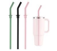 3pcs Pailles de Remplacement pour Hydro Flask Gobelet de Voyage 40oz, Sans BPA Pailles de Gobelet en Silicone Réutilisables pour Hydro Flask Bouteille d'Eau Accessoires (Noir, Rose et Vert)