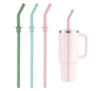 3pcs Pailles de Remplacement pour Hydro Flask Gobelet de Voyage 40oz, Sans BPA Pailles de Gobelet en Silicone Réutilisables pour Hydro Flask Bouteille d'Eau Accessoires (Bleu, Rose et Vert)