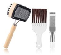 3pcs Peigne à Ailettes pour Climatiseur, Brosse de Nettoyage Climatiseur Acier Inoxydable Brosse de Nettoyage de Bobine de Réfrigérateur Peigne à Ailettes pour Condenseur