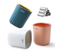 3PCS Petite Poubelle Avec 120 Sacs Poubelle, Colorée Mini Poubelle de Bureau, Mini Poubelle de Bureau en Plastique, Design Compact, Belle Corbeille à Papier Pour Salle de Bain, 13,7x12,7x15cm