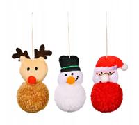3pcs Petits Pendentifs Boule De Flanelle De No?L,Jouet 3 4 5 6 7 + 8 Ans Gar?On Fille Cadeau Pour Les Enfants