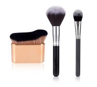 3pcs Pinceaux de Maquillage, Grand Pinceau Autobronzant Petit Pinceau de Maquillage pour Le Corps Ondulé Pinceau Autobronzant Portable pour Le Maquillage Des Jambes Des Bras Du Visage Du Corps