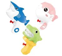 3pcs pistolets à eau pour enfants, mignon dessin animé Animal Pistolet à eau avec une longue portée de tir, appuyez sur des aquatiques de type avec une poignée confortable pour les cadeaux de piscine