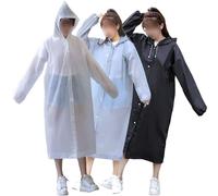3Pcs poncho pluie imperméable, Poncho de pluie pour femme, Poncho de pluie pour hommes, housse de pluie respirante EVA, épaissie, parfaite pour la randonnée, le camping, l'alpinisme