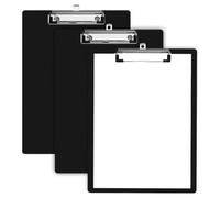 3Pcs Porte-Bloc, Porte Bloc A4 avec Pince, Plaque à Écrire, Planchette à Pince pour Dossier Document Papier Menu, 215/310 mm, Noir