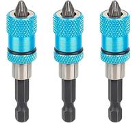3pcs Porte-embout pour cloison sèche Bit pour cloison sèche Magnétique Tige hexagonale de 1/4 de pouce Porte-embout magnétique à changement rapide Réglage de la profondeur vissage Embout de vissage