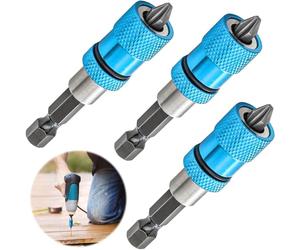 3Pcs Porte-embouts pour Cloison Sèche 1/4", Tige Hexagonale à Changement Rapide, Porte-Embout Magnétique avec 3pcs Embouts PH2 Embouts, PorteEmbout pour Cloison Sèche