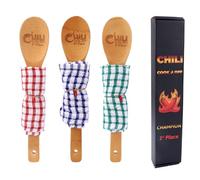 3pcs Prix de Cuisine au Chili, Cuillère en Bois pour la 1ère la 2ème et la 3ème Place Trophée de Compétition de Cuisine Décorations de Cuisine au Chili Fournitures de Festivals pour Hommes et Femmes