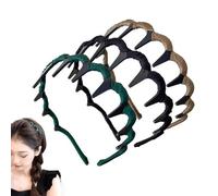 3Pcs Probabledy Retro High Skull Pearl Headband, Vintage High Cranium Artificial Pearl Hairband, Braided Hair Hoop With Teeth (3Pcs-C, One Size)