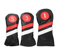 3PCS PU Cuir Sport Equipment Covers Head | Liquid - & Debris - pour # 1# 3# 5 Wood | Épaissir Le Gardien de Doublure pour l'équipement/putters Sport | Conception de (Black)