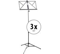 3pcs Pupitre Support Trepied Feuillet Musique Cor Ajustable 55-100cm Housse Set