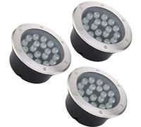 3PCS Re LED Submersible - Spot Encastrable Exterieur,Lampe Jardin Enterré IP68 Étanche Spot Exterieur Encastrable Sol 110 À 230V Haute Puissance Spot LED Encastrable Exterieur Acier Inoxydable(Yellow