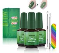 3pcs Remover Dissolvant Vernis Semi Permanent Enlever Produit Pour Magic Gel Retirer Retrait A Ongles Depose Nail Polish Kit Sans Acetone Soak Off Solution De Fonte Américaine Capsule Express Uv