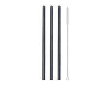 3Pcs Reusable Heart Shaped Drinking Straw With Brush Stainless Steel Straws For Juice Milk Tea Coffee Bar Party 647(3Pcs Black)
