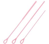 3pcs Réutilisable Silicone Brosse de Nettoyage Paille, Extra Longue Outil pour Nettoyer Pailles avec Noyau Acier Multi-Taille Accessoires de Nettoyage pour Coupe Stanley Bouteille d'Eau (Rose)