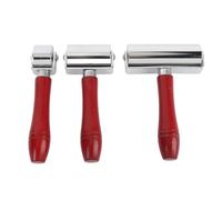 3pcs Rouleau de Brayer en Acier à Haute Teneur en Carbone, Rouleau de Presse de Bordure avec Poignée en Bois, Creaser de Roulement de Couture pour Fabrication de Produits