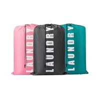 3PCS Sac à Linge Sale Voyage, Grand Sac à Linge Sale en Tissu, Sac Portable pour Vêtement Sale avec Cordon de Serrage, Sacoche à Linge Pliable pour Maison Hôtel Dortoir