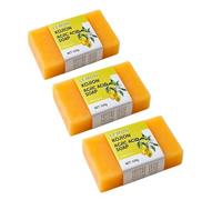 3PCS Savon à l'Acide Kojique Citron 100g - Éclaircissant & Nettoyant Naturel pour Visage et Corps, Anti-Taches et Anti-Imperfections (A01)