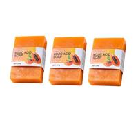 3PCS Savon à l'Acide Kojique Citron 100g - Éclaircissant & Nettoyant Naturel pour Visage et Corps, Anti-Taches et Anti-Imperfections (A02)