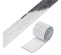 3PCS Self Adhesive Mosaic Tiles, Silver Mirrors Mosaic Tiles Sticker for Home, Vases, Photo Frames 4x100cm